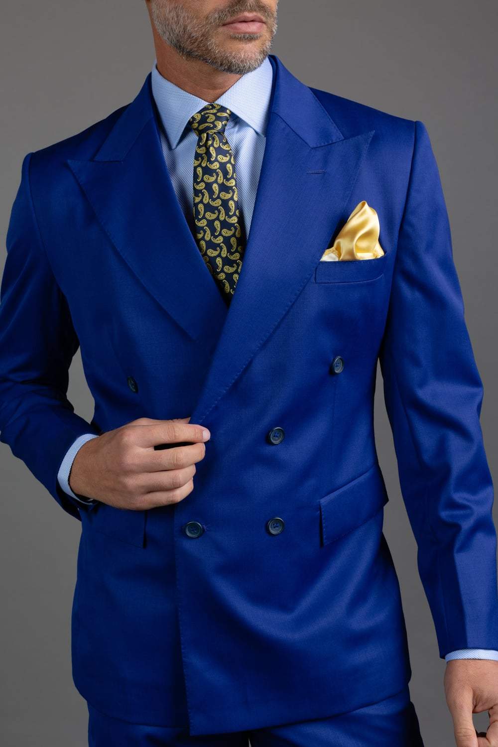 Double Breasted Electric Blue Suit