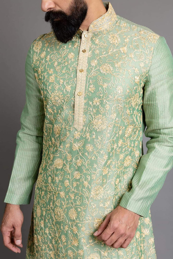 Embroidered Green Kurta