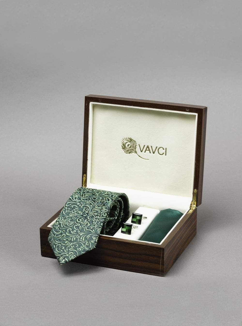 Emerald Green Tie Printed Set Box