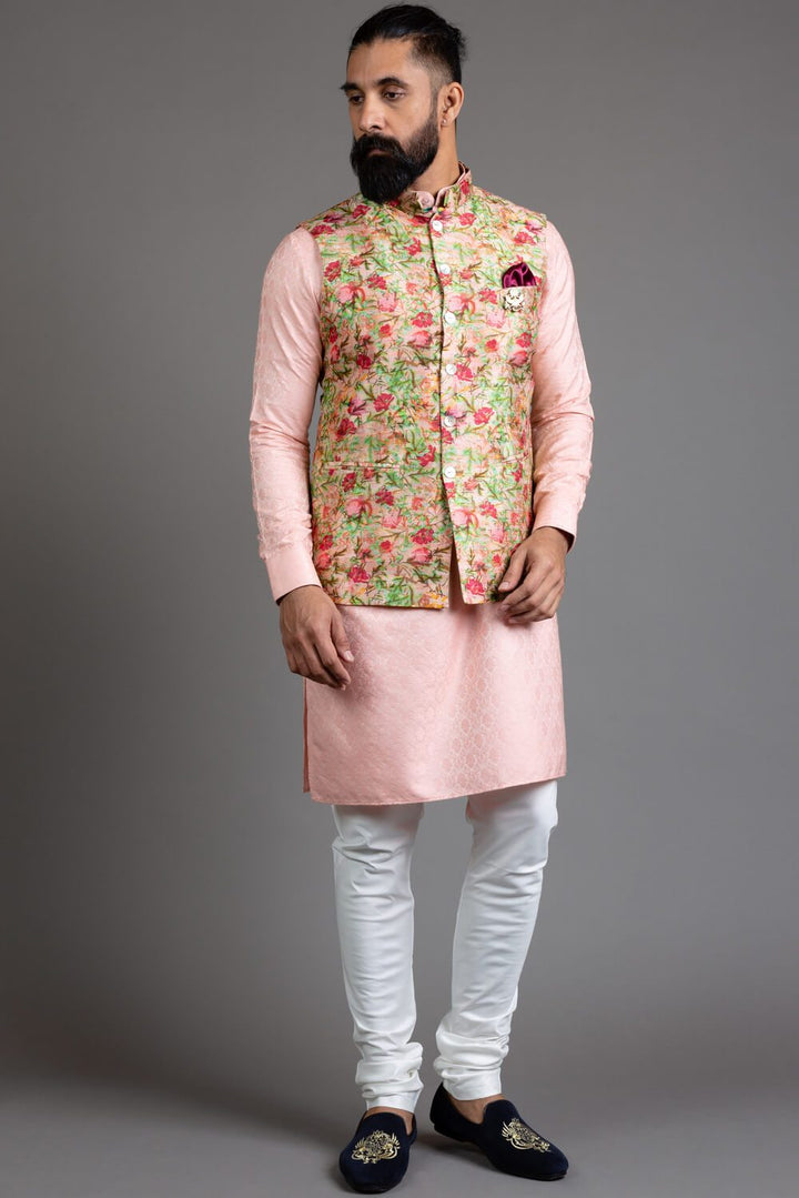 Flower Printed Nehru Jacket