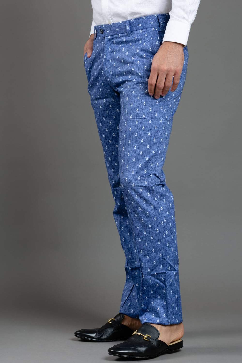 Light Blue Printed Trouser
