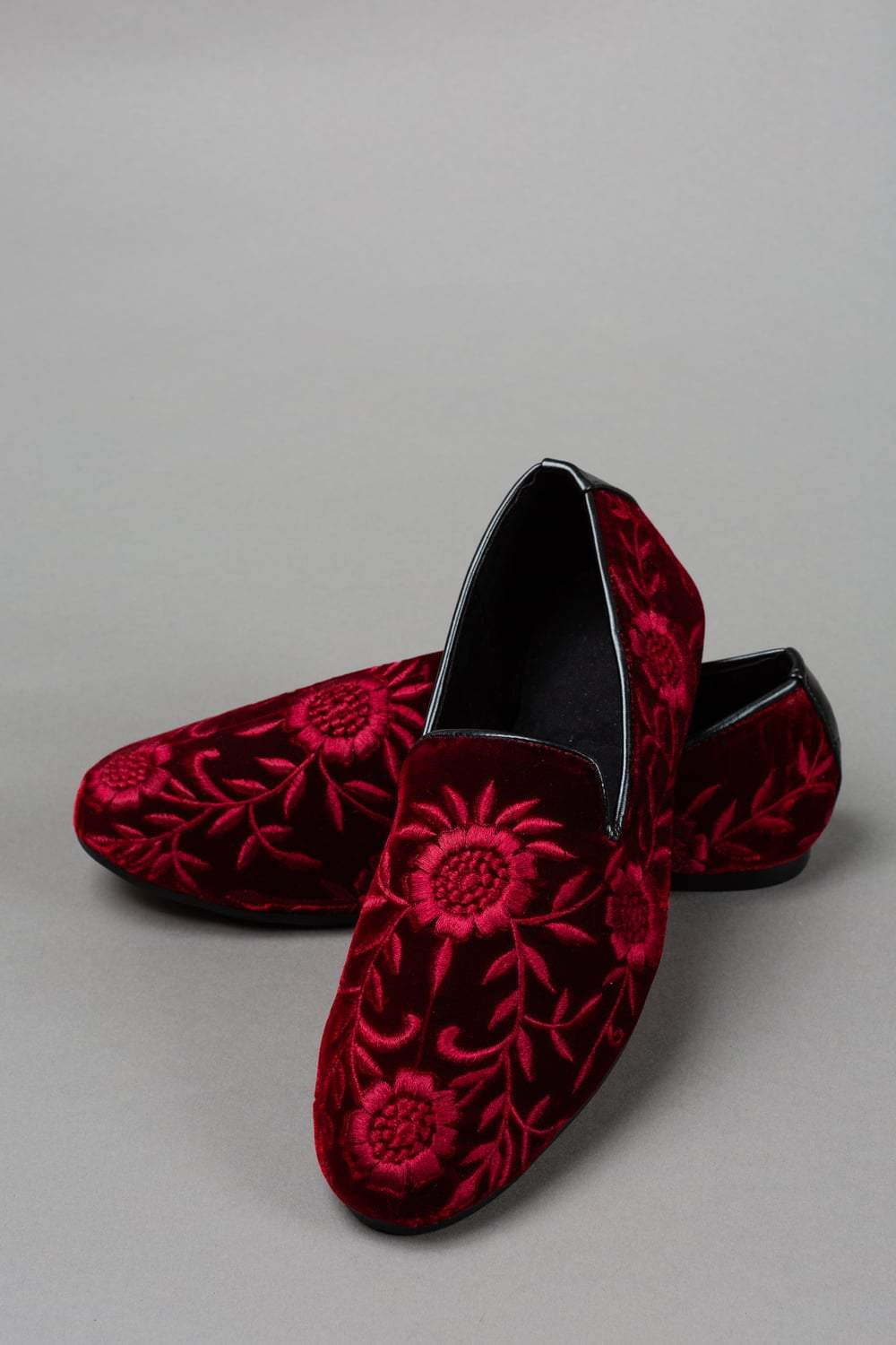 Maroon Embroidered Shoe