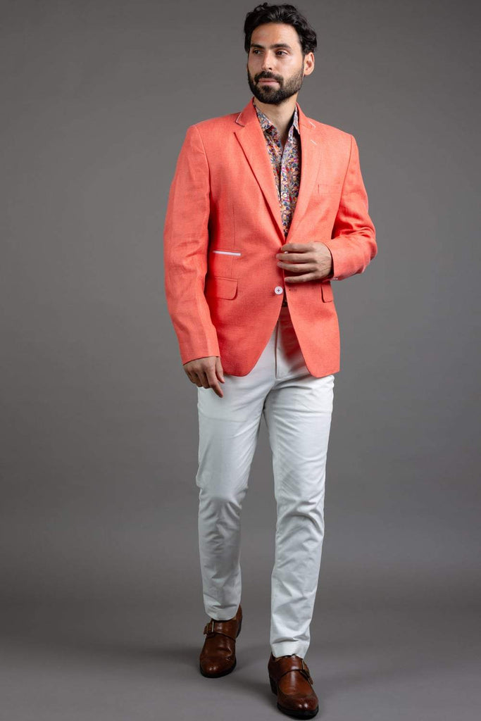 Orange Linen Blazer