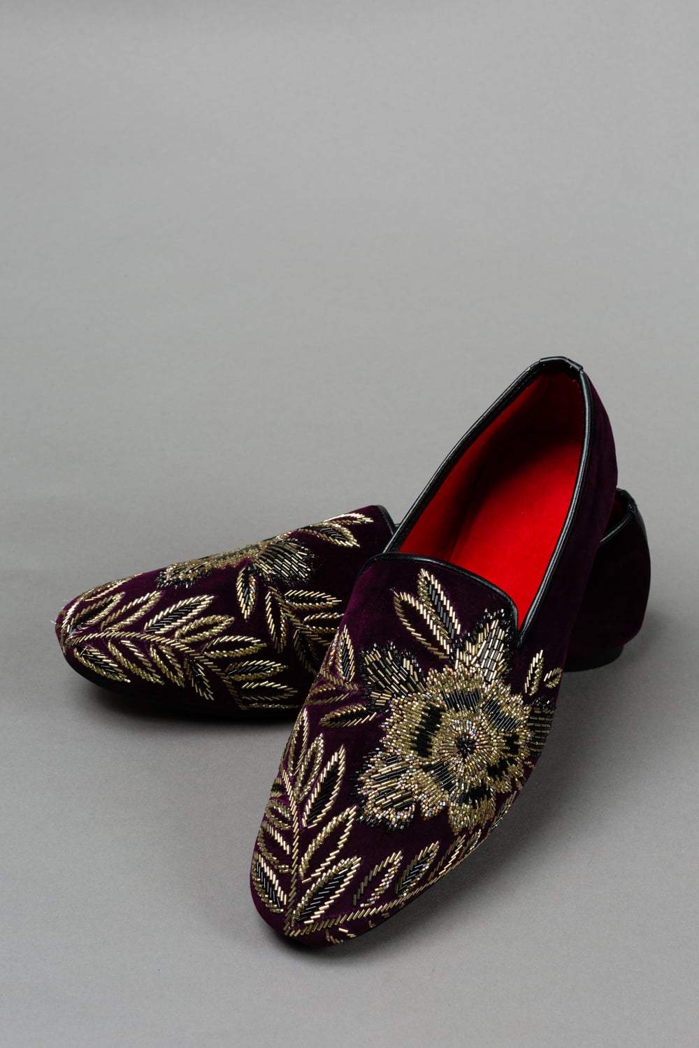 Plum Embroidered Shoe