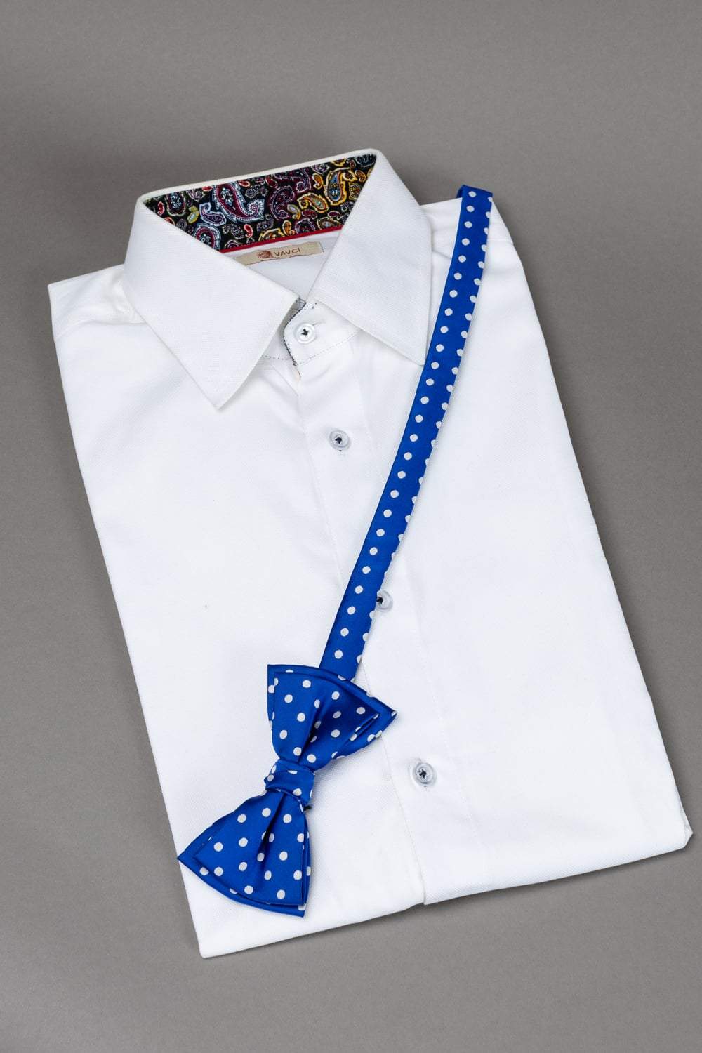 Royal Blue Polka Dots Pre-Tied Bow Tie