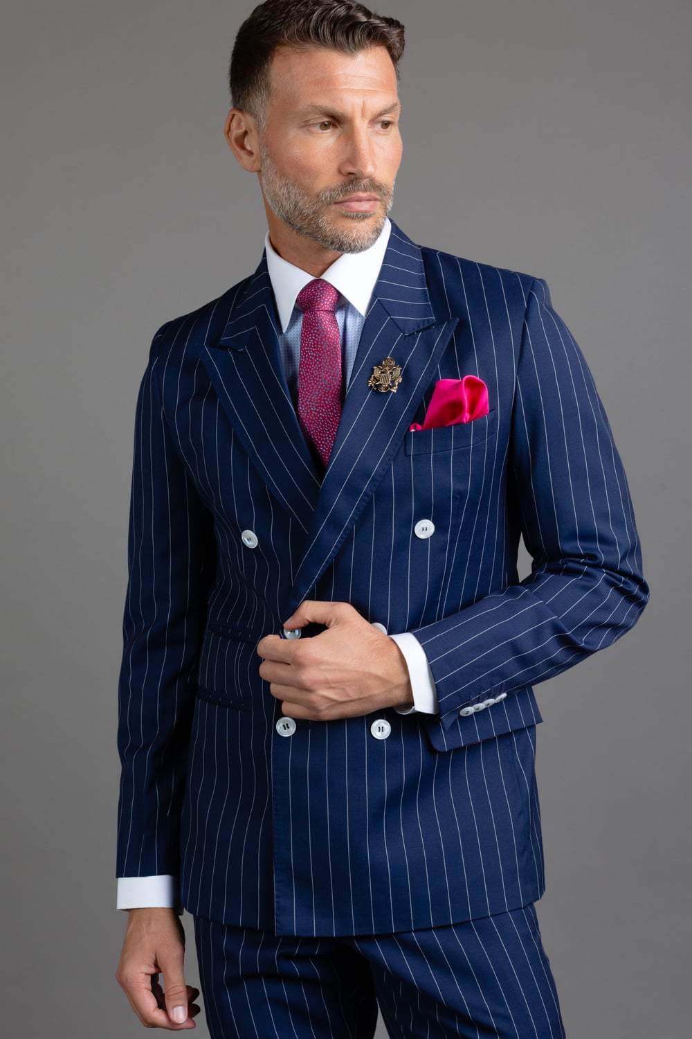 Stripe Double Breasted Suit