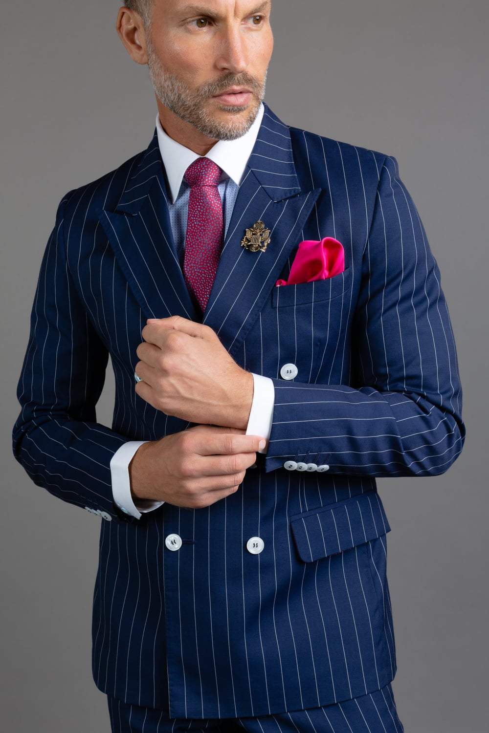 Stripe Double Breasted Suit