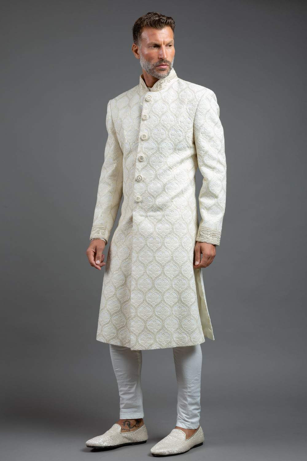 White Embroidered Sherwani