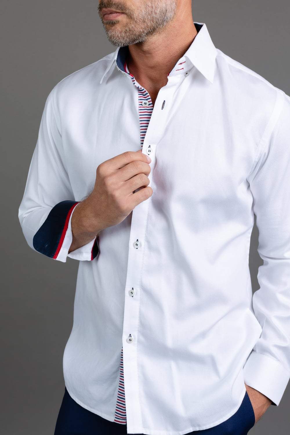 White High Collar Shirt