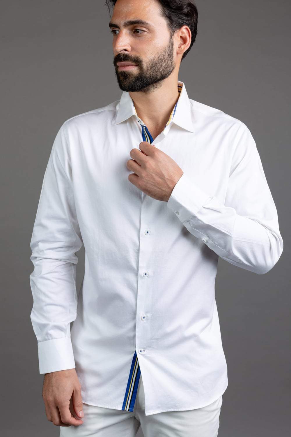 White Mercerised Cotton Shirt