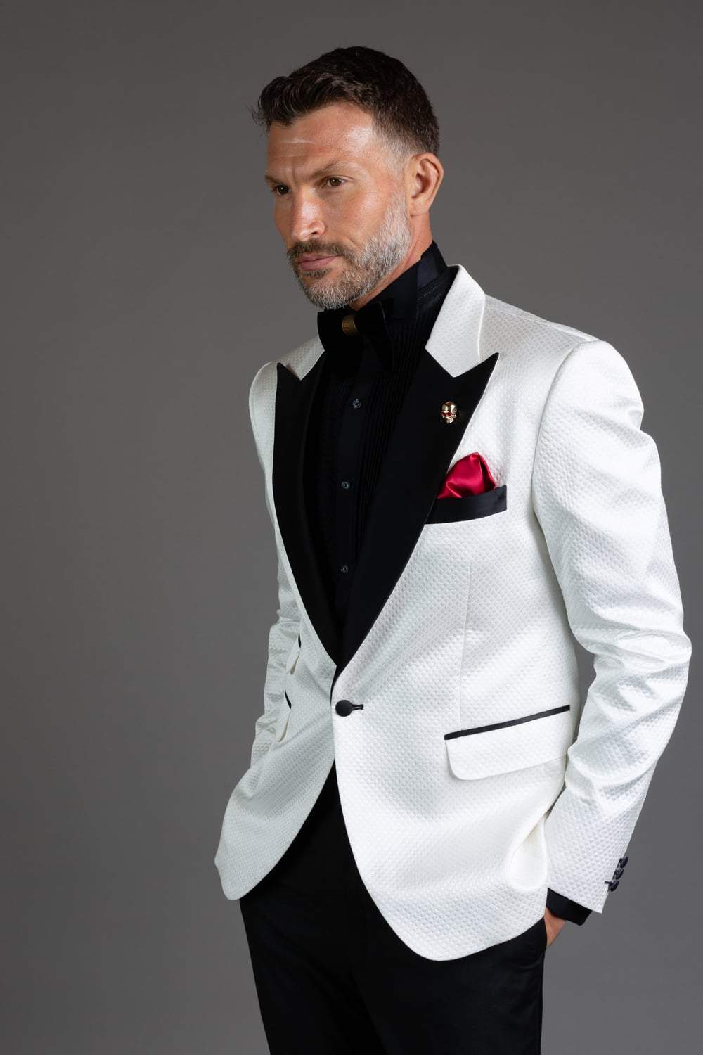 White Quilted Tuxedo