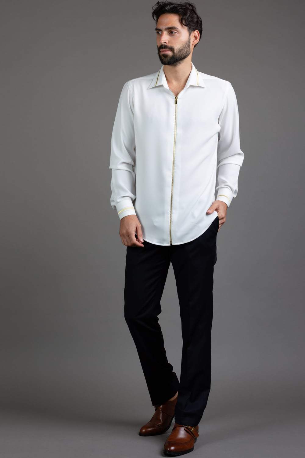 White Zipper Shirt