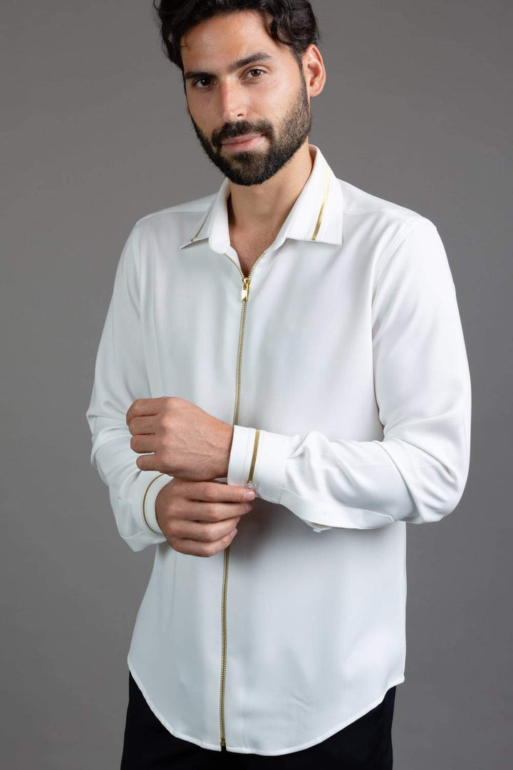White Zipper Shirt