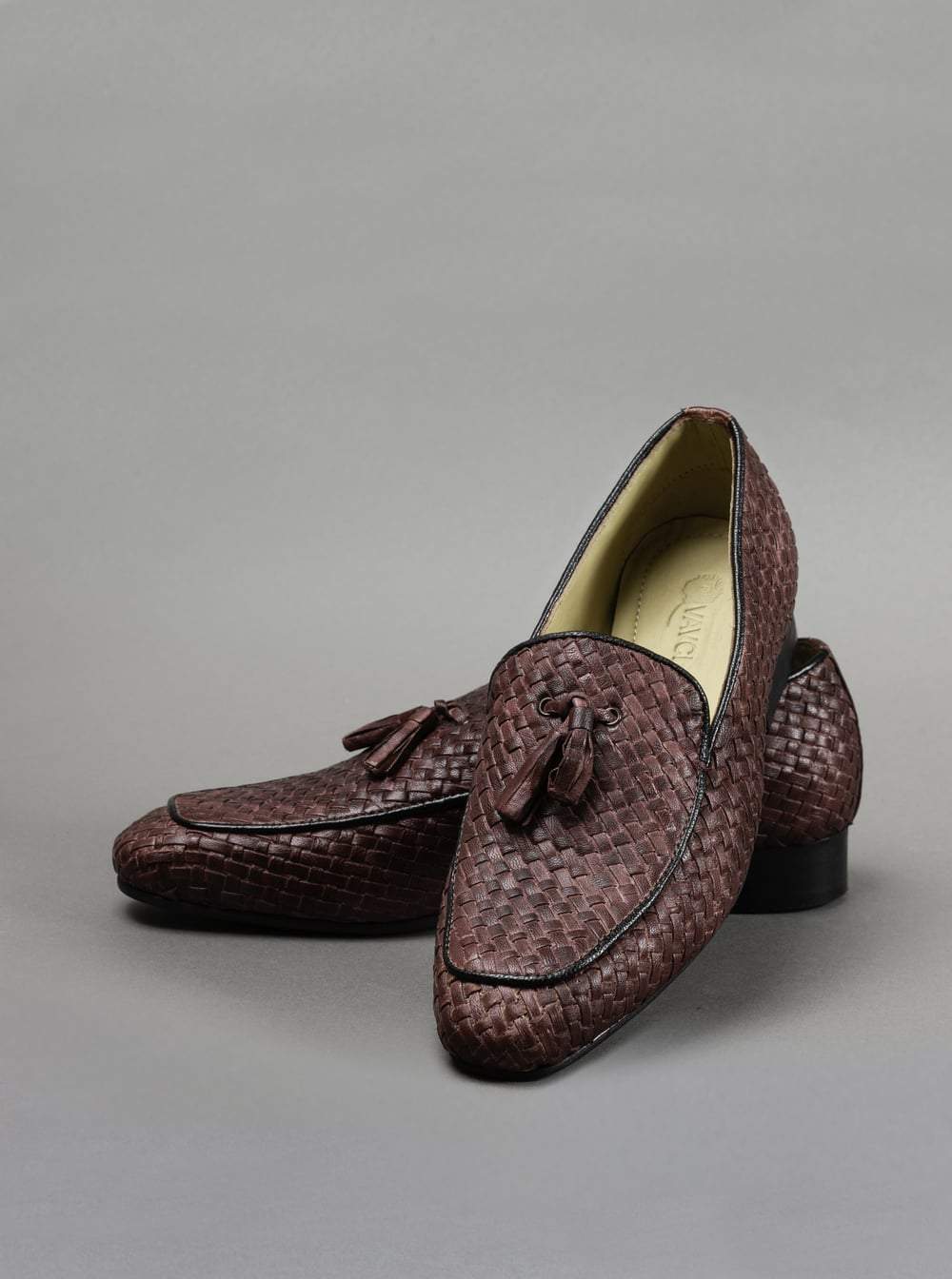 Wine Woven Loafer Shoes